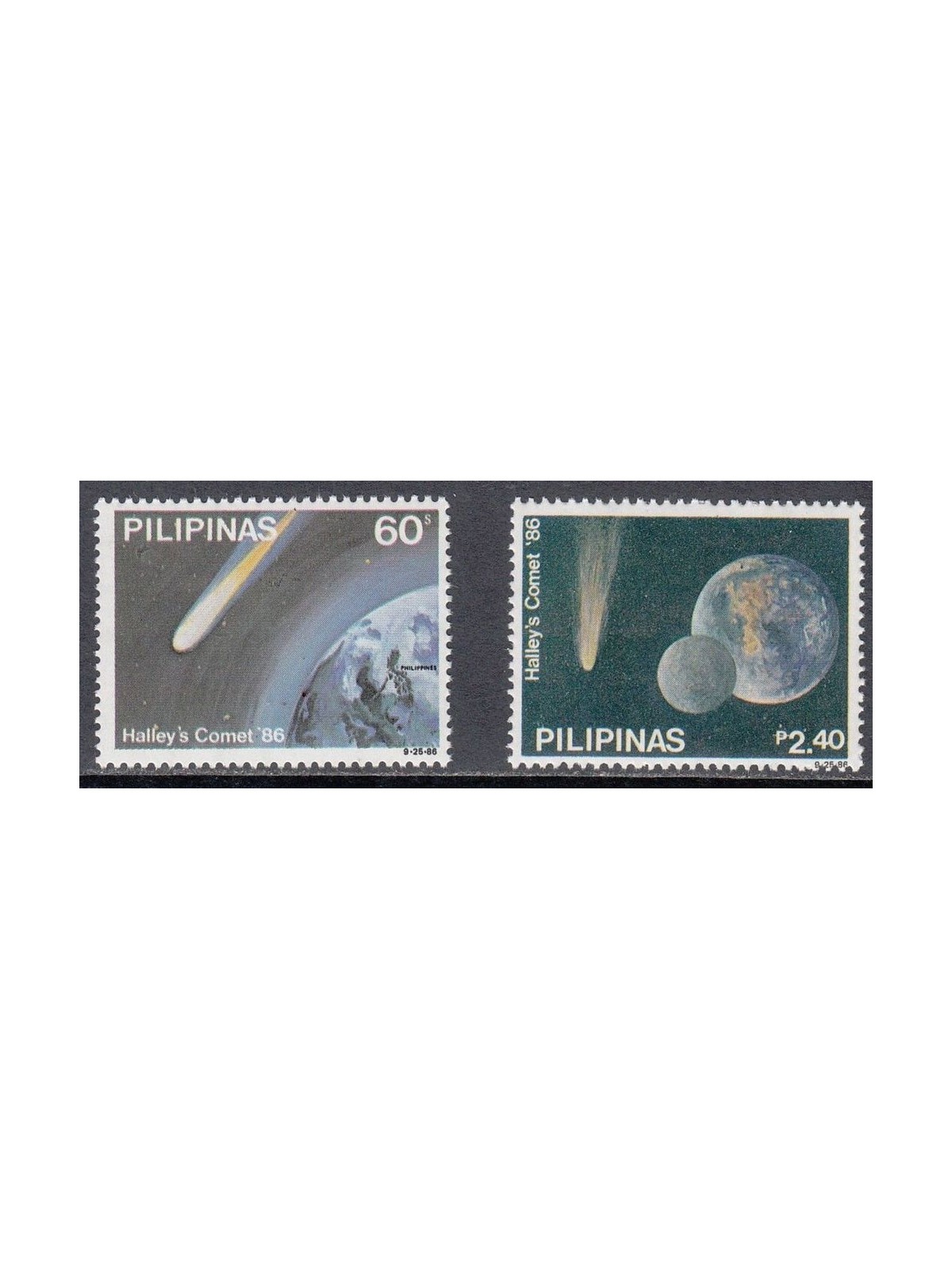 PHILIPPINES 1986 Halley's Comet 2v MNH**