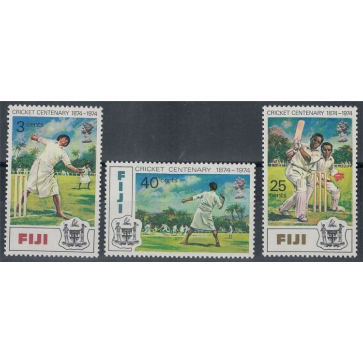 FIJI 1974 Centenary of Cricket 3v MNH**