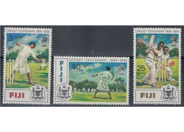 FIJI 1974 Centenary of Cricket 3v MNH**