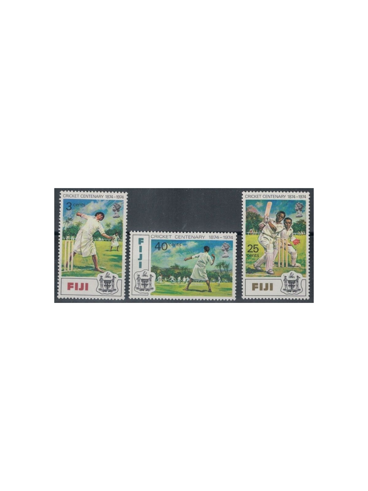 FIJI 1974 Centenary of Cricket 3v MNH**