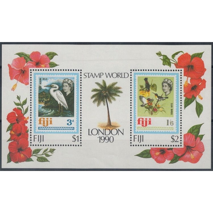 FIJI 1990 World Philatelic Exhibition 1 s/s MNH**