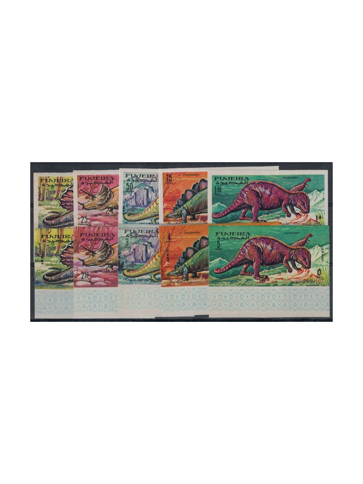 FUJEIRA 1968 Dinosauri, serie ordinaria + posta aerea 10v MNH**