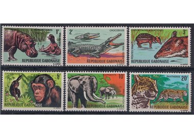 GABON 1967 Fauna, various animals - Animals 6v MNH**