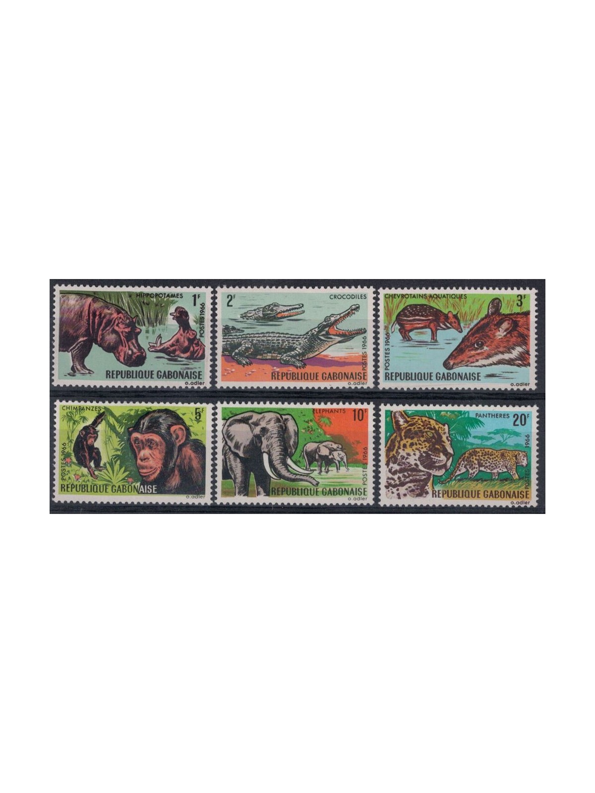 GABON 1967 Fauna, various animals - Animals 6v MNH**