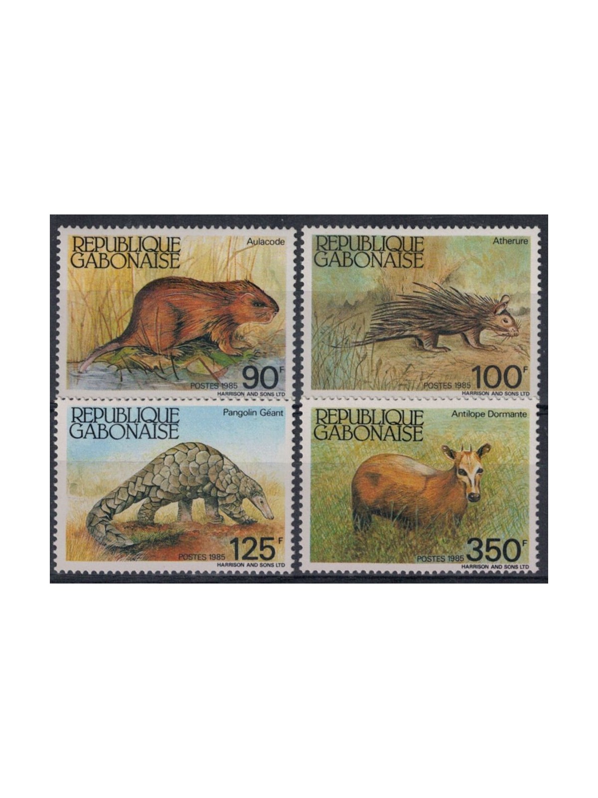 GABON 1985 Fauna, animali protetti 4v MNH**