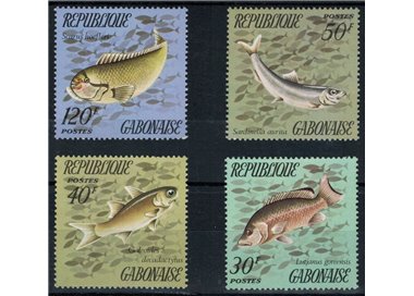 GABON 1975 Marine fauna, fish 4v MNH**