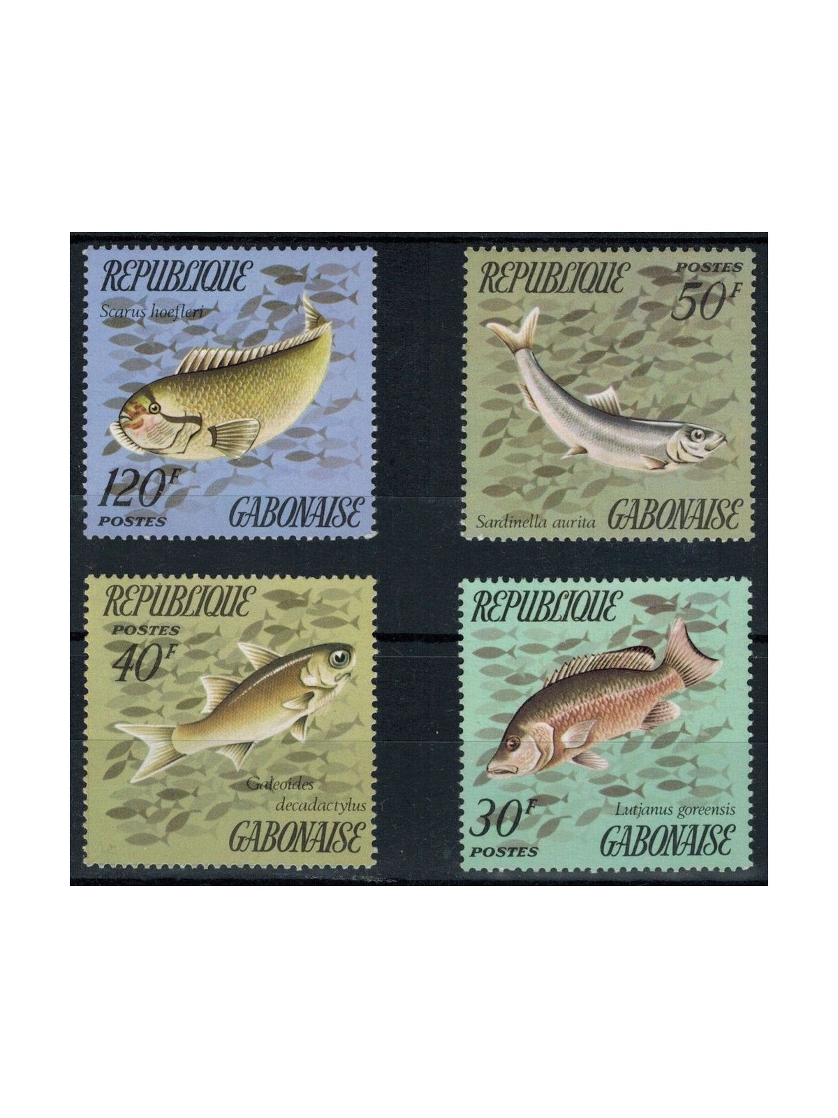 GABON 1975 Marine fauna, fish 4v MNH**