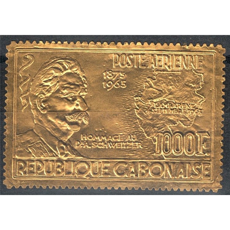GABON 1965 Albert Schweitzer, gold stamp MNH**
