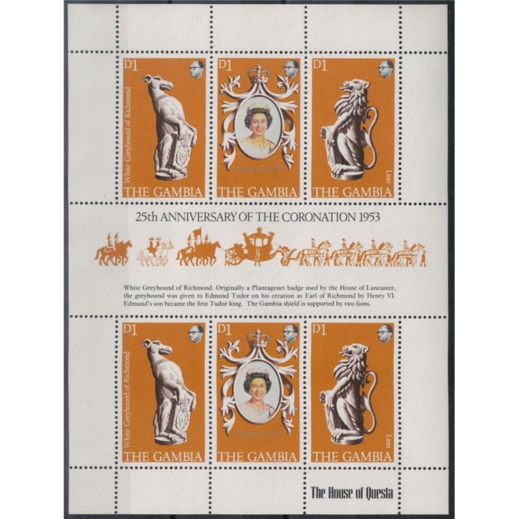 GAMBIA 1978 Silver Jubilee m/s MNH**