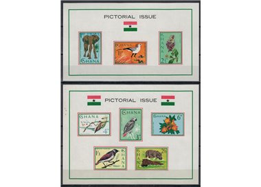 GHANA 1965 Flora and fauna 2 s/s MNH**