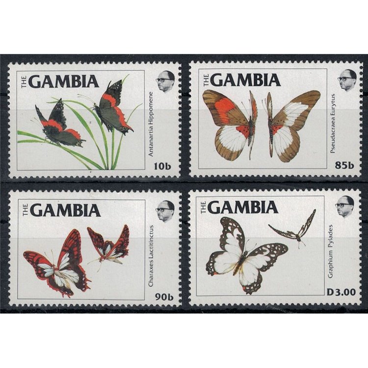 GAMBIA 1985 Fauna, butterflies 4v MNH**