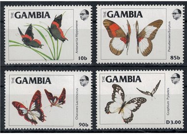 GAMBIA 1985 Fauna, butterflies 4v MNH**
