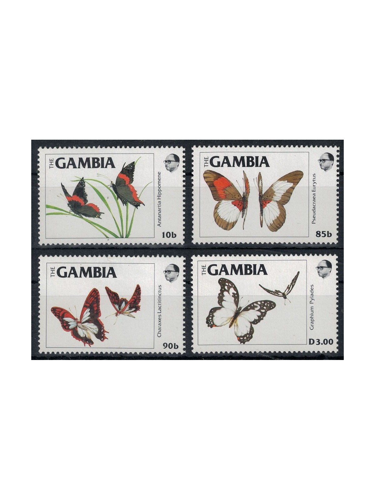 GAMBIA 1985 Fauna, butterflies 4v MNH**