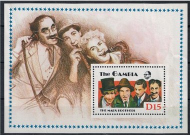GAMBIA 1988 Entertainment Personalities (I) s/s MNH** (dif)