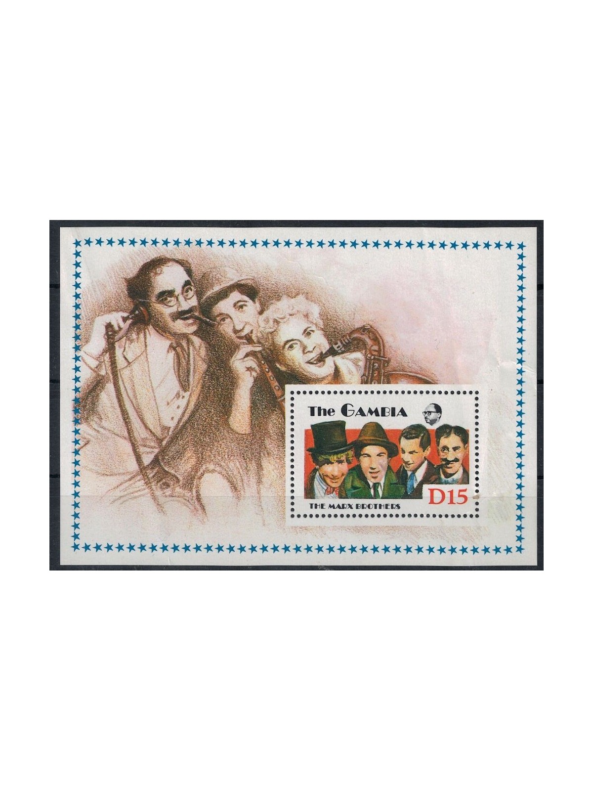 GAMBIA 1988 Entertainment Personalities (I) s/s MNH** (dif)