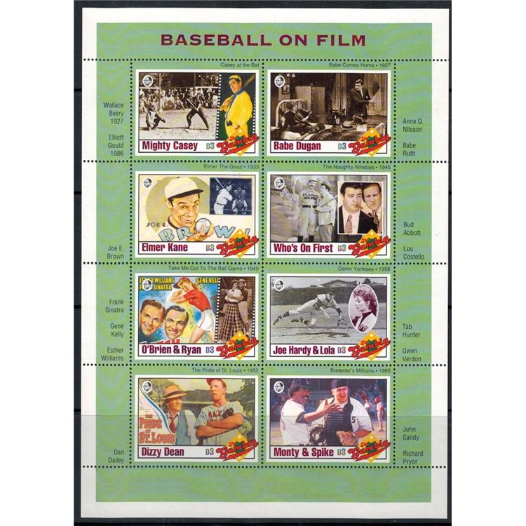 GAMBIA 1993 Baseball Movie (I) 8v MNH**