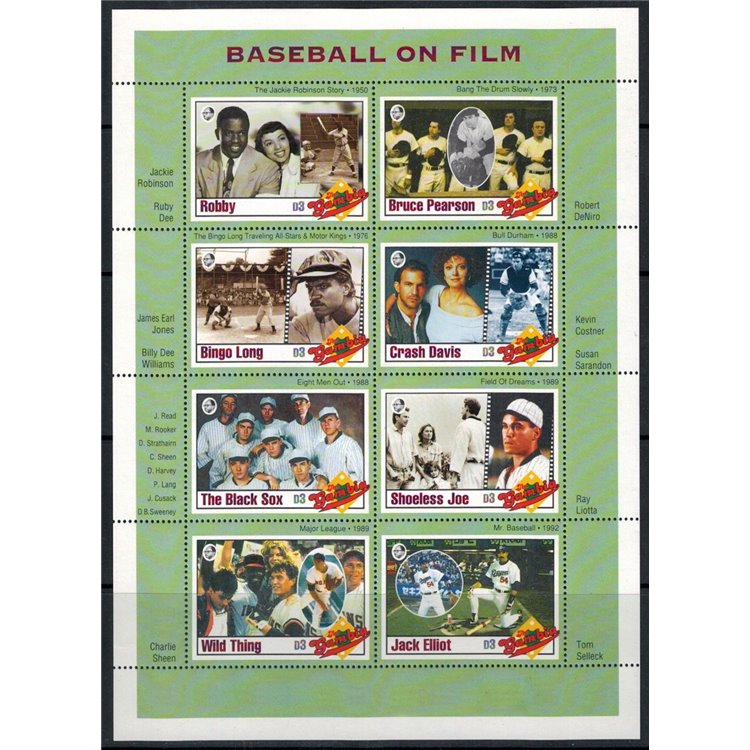 GAMBIA 1993 Film sul Baseball (II) 8v MNH**