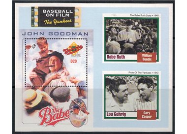 GAMBIA 1993 Baseball Movie (I) s/s MNH**
