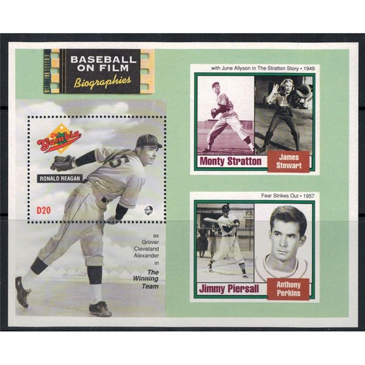 GAMBIA 1993 Baseball Movie (III) s/s MNH**