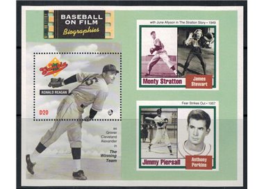 GAMBIA 1993 Baseball Movie (III) s/s MNH**
