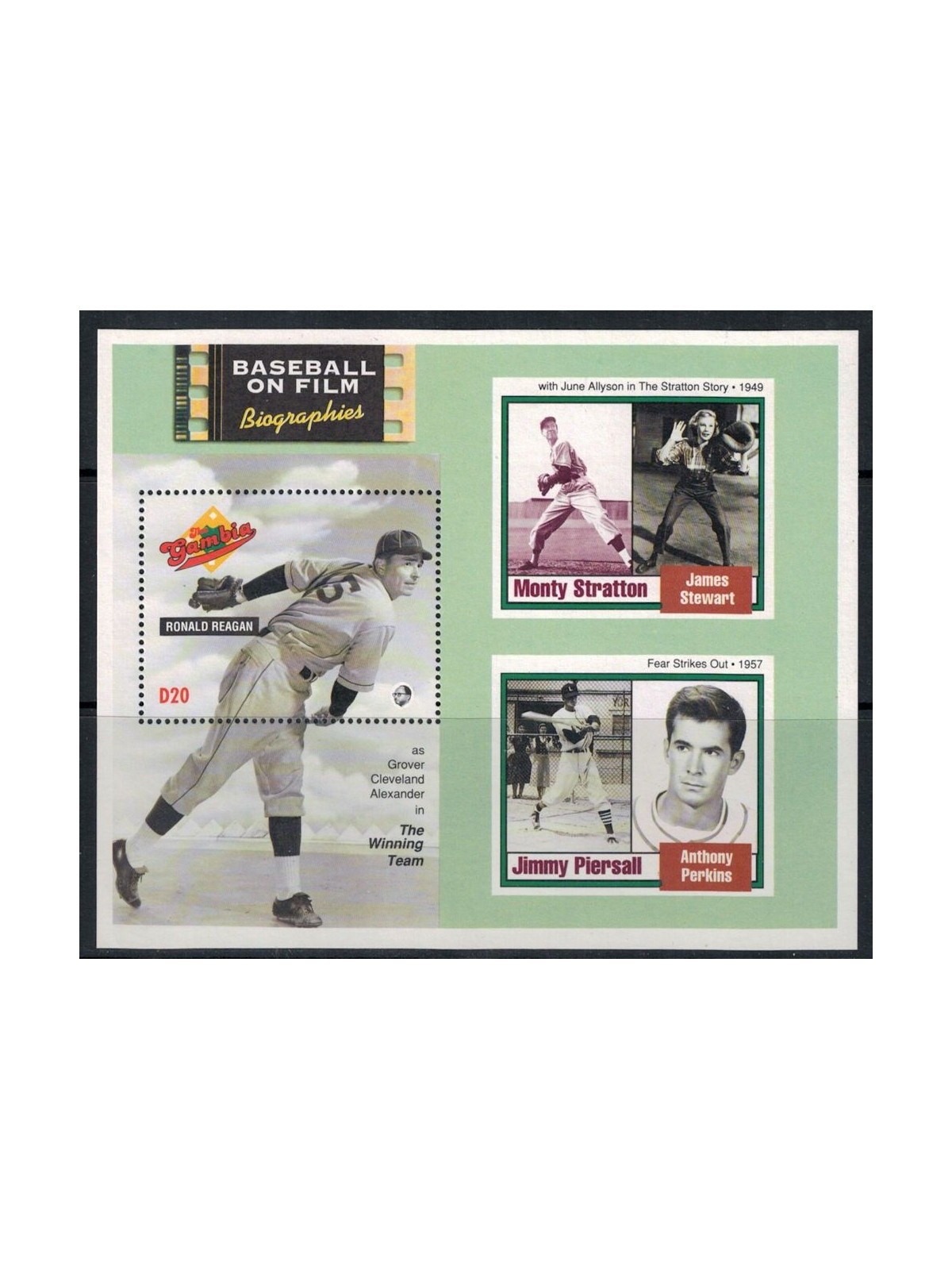 GAMBIA 1993 Film sul Baseball (III) BF MNH**