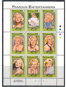 GAMBIA 1993 Omaggio a Marilyn Monroe 9v MNH**