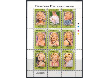 GAMBIA 1993 Homage to Marilyn Monroe 9v MNH**