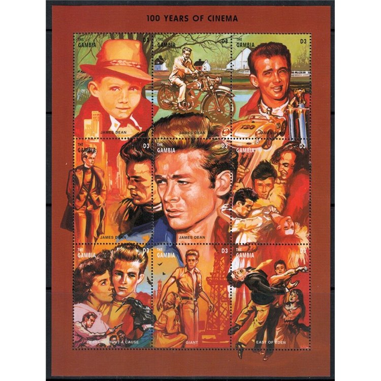 GAMBIA 1995 Centenary of Cinema (James Dean) 9v MNH**