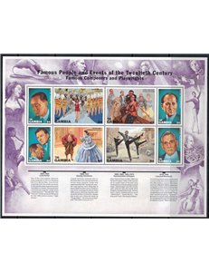 GAMBIA 1998 XX secolo (II) compositori e autori 8v MNH**