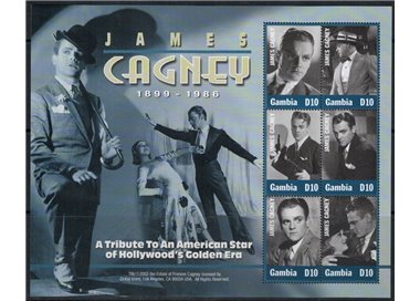 GAMBIA 2002 Attori di Cinema, James Cagney 6v MNH**