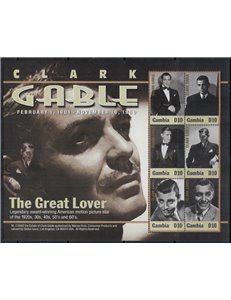 GAMBIA 2002 Attori di Cinema, Clark Gable 6v MNH**