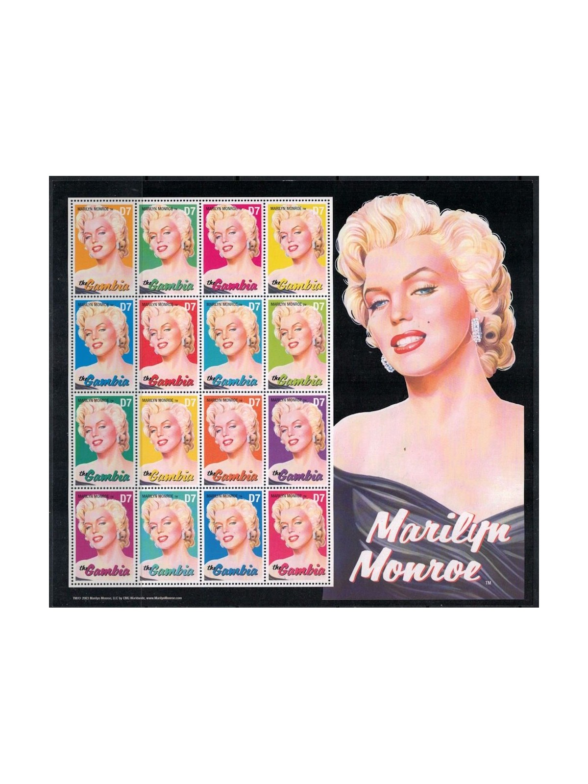 GAMBIA 2004 Marilyn Monroe 16v MNH**