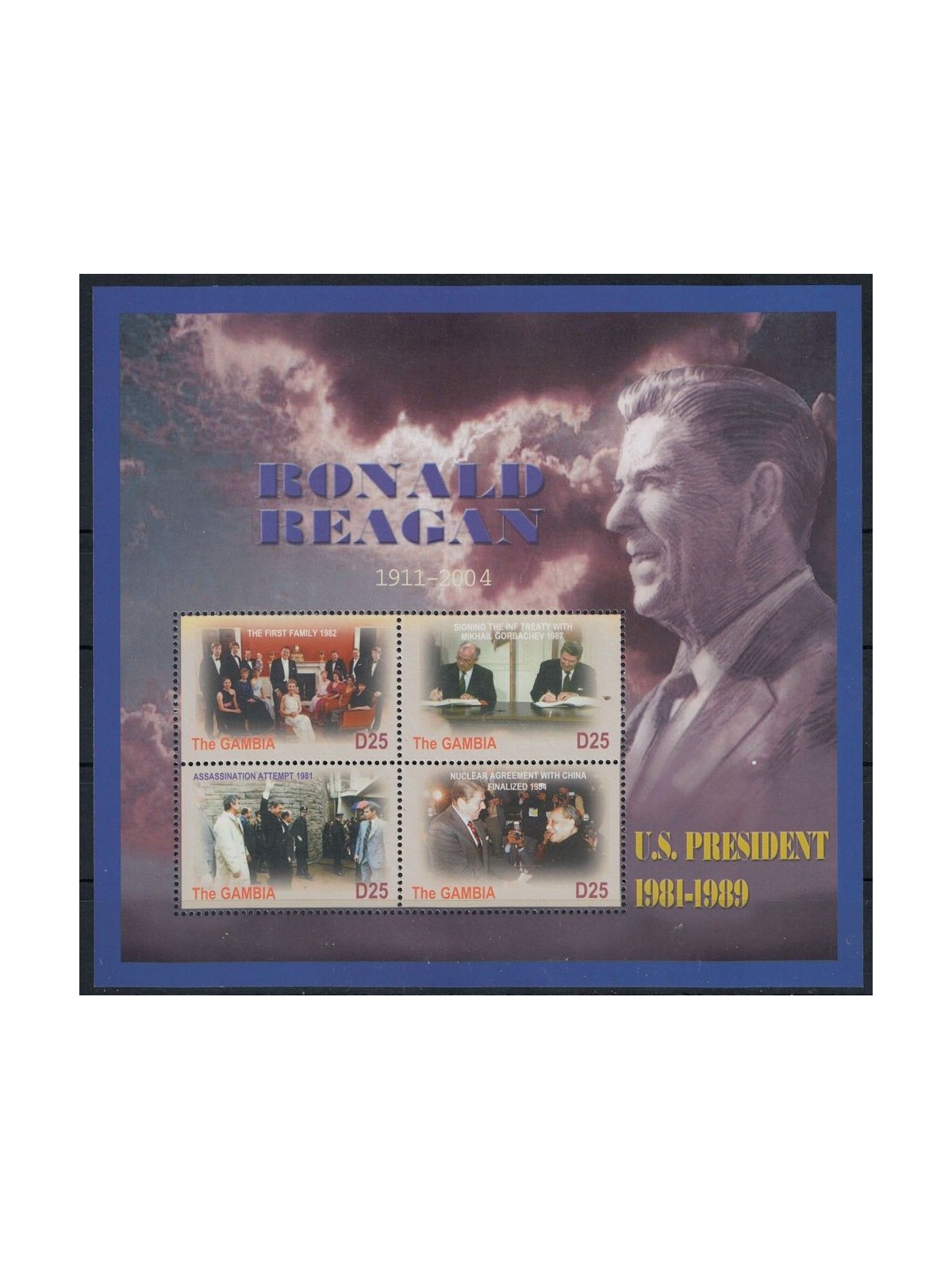 GAMBIA 2005 In memoria di Ronald Reagan (IV) 4v MNH**