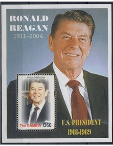 GAMBIA 2005 In memoria di Ronald Reagan (III) BF MNH**