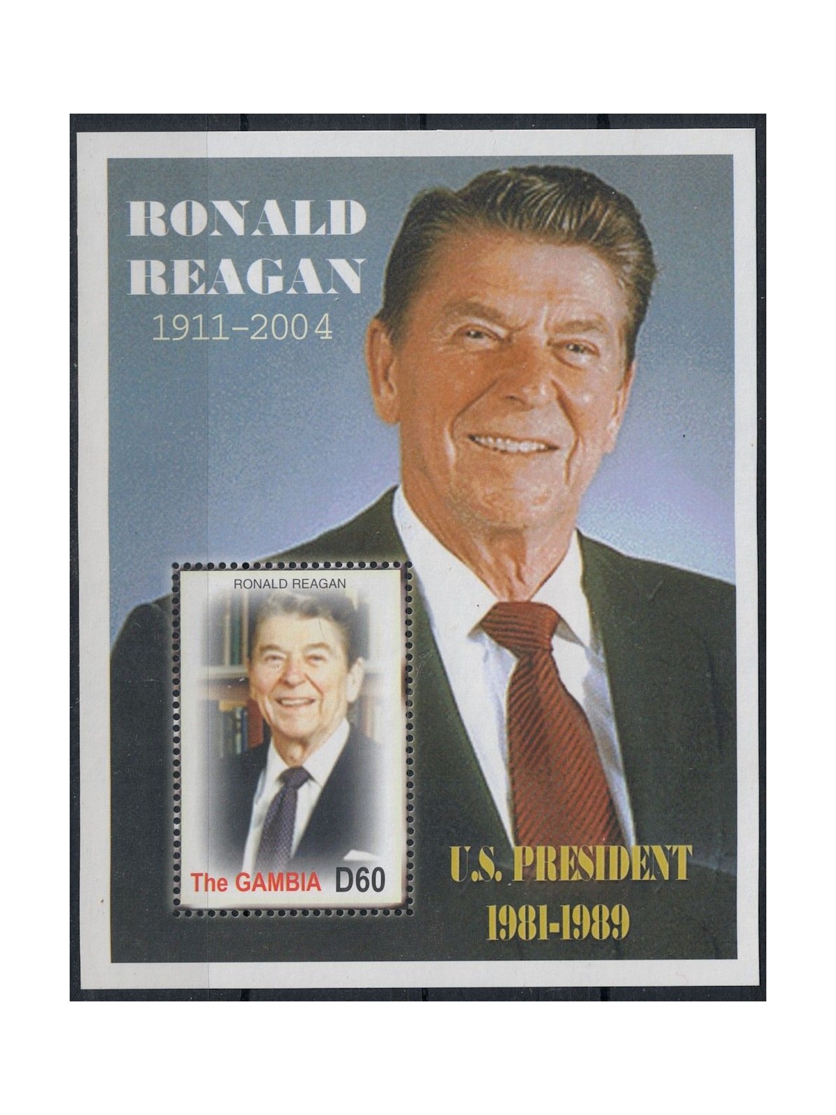 GAMBIA 2005 In memory of Ronald Reagan (III) s/s MNH**