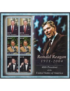 GAMBIA 2004 In memory of Ronald Reagan (II) m/s MNH**