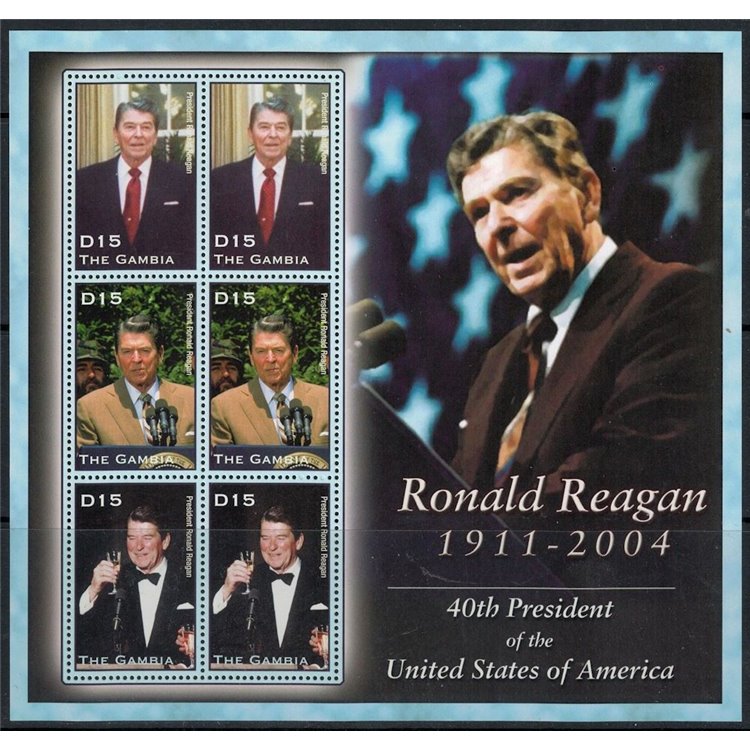 GAMBIA 2004 In memory of Ronald Reagan (II) m/s MNH**