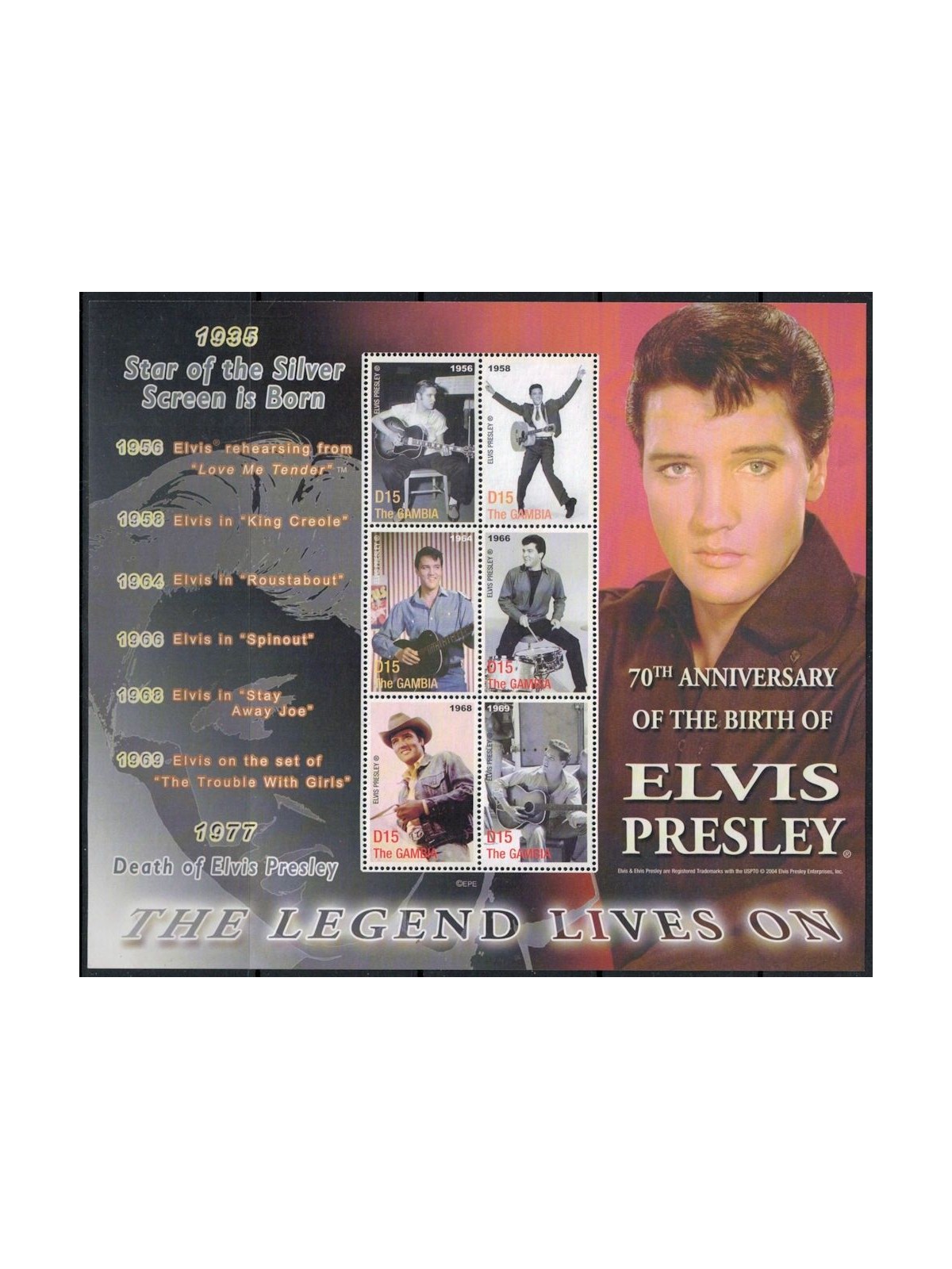GAMBIA 2005 Elvis Presley (I) 6v MNH**