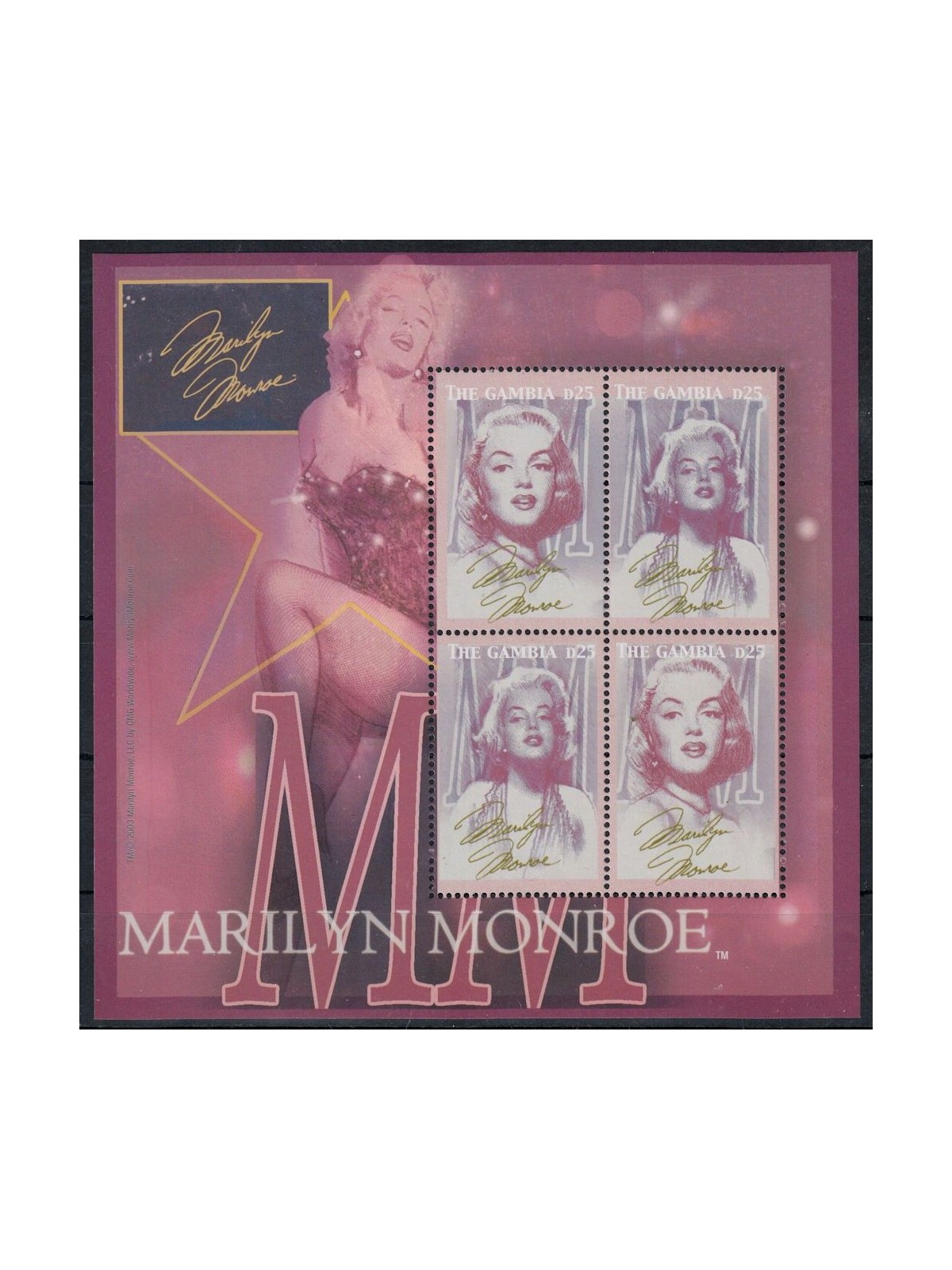GAMBIA 2004 Marilyn Monroe m/s MNH**