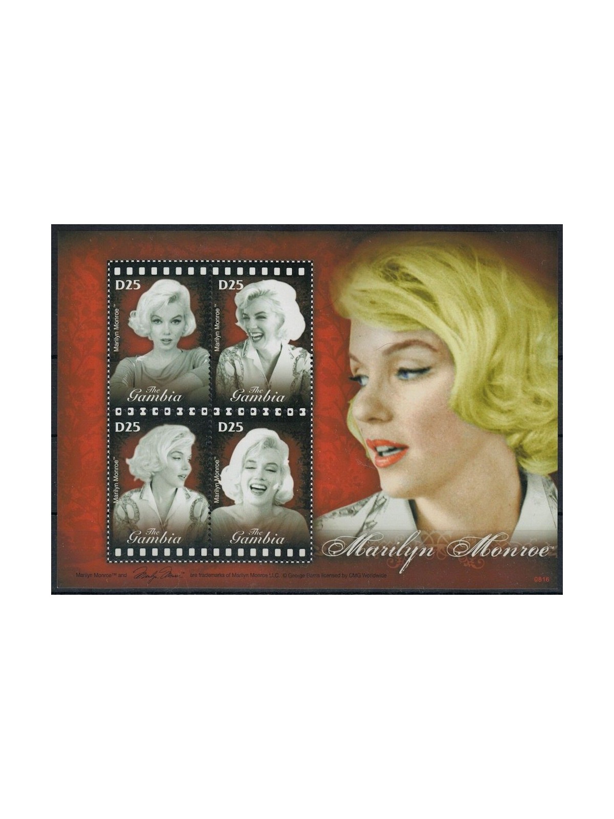 GAMBIA 2008 Marilyn Monroe 4v MNH**