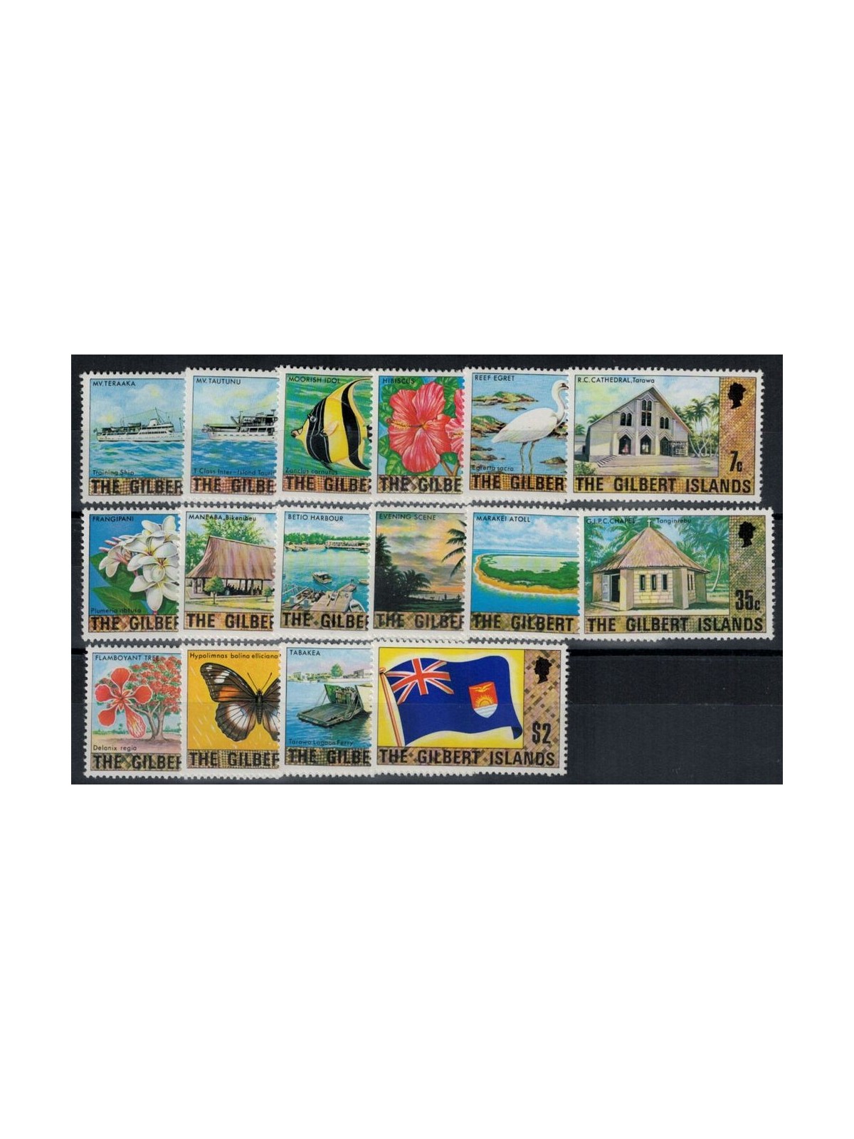GILBERT ISLANDS 1976 Ordinary series 16v MNH**
