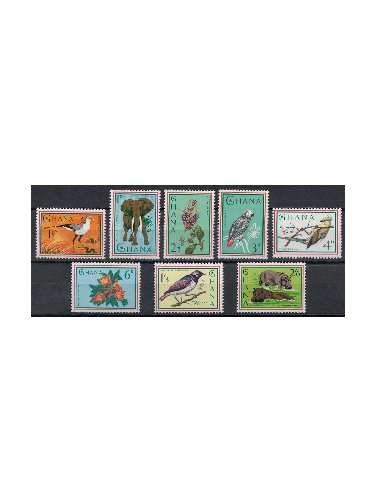 GHANA 1965 Flora and fauna 8v MNH**