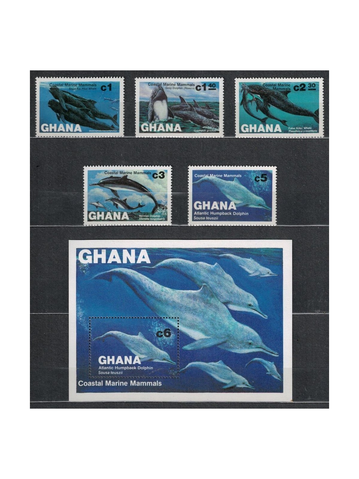 GHANA 1983 Marine fauna, mammals 5v + 1 s/s MNH**
