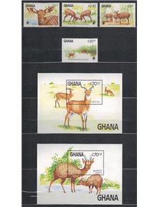GHANA 1984 Nature conservation, Bongo antelope 4v + 2 s/s MNH**