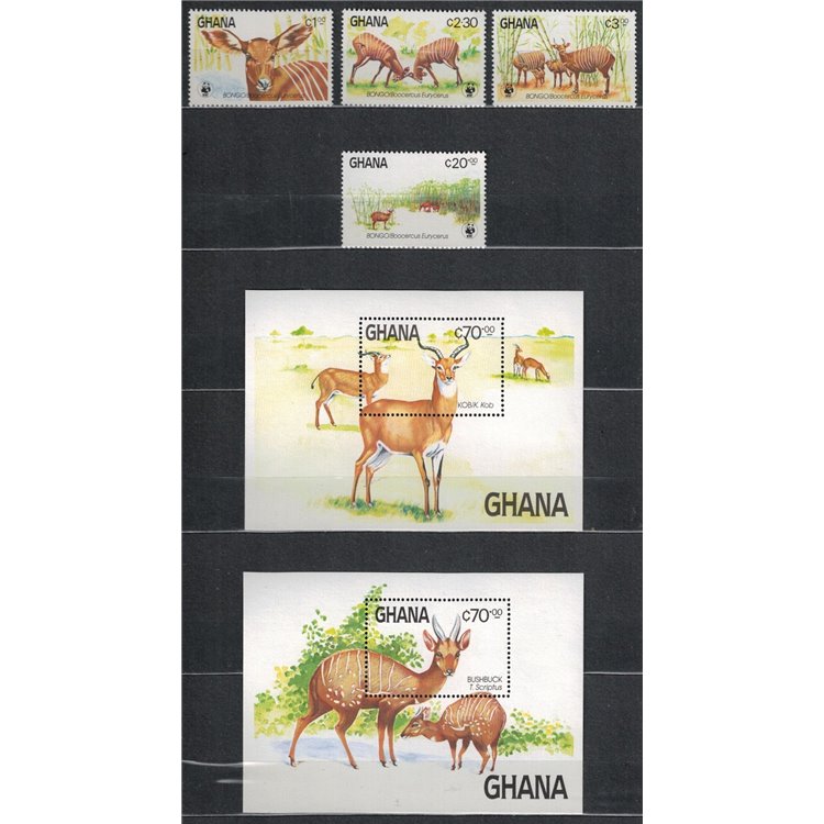 GHANA 1984 Nature conservation, Bongo antelope 4v + 2 s/s MNH**