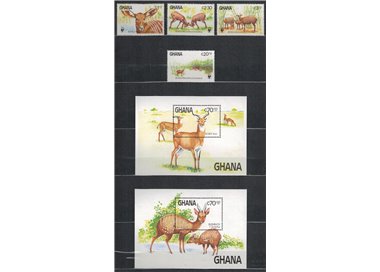 GHANA 1984 Nature conservation, Bongo antelope 4v + 2 s/s MNH**