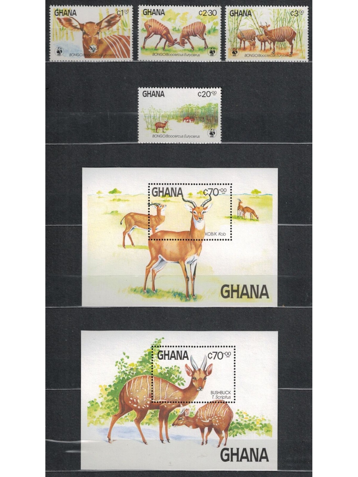 GHANA 1984 Nature conservation, Bongo antelope 4v + 2 s/s MNH**
