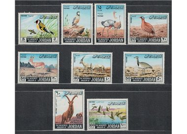 GIORDANIA 1968 Animali protetti 9v MNH**
