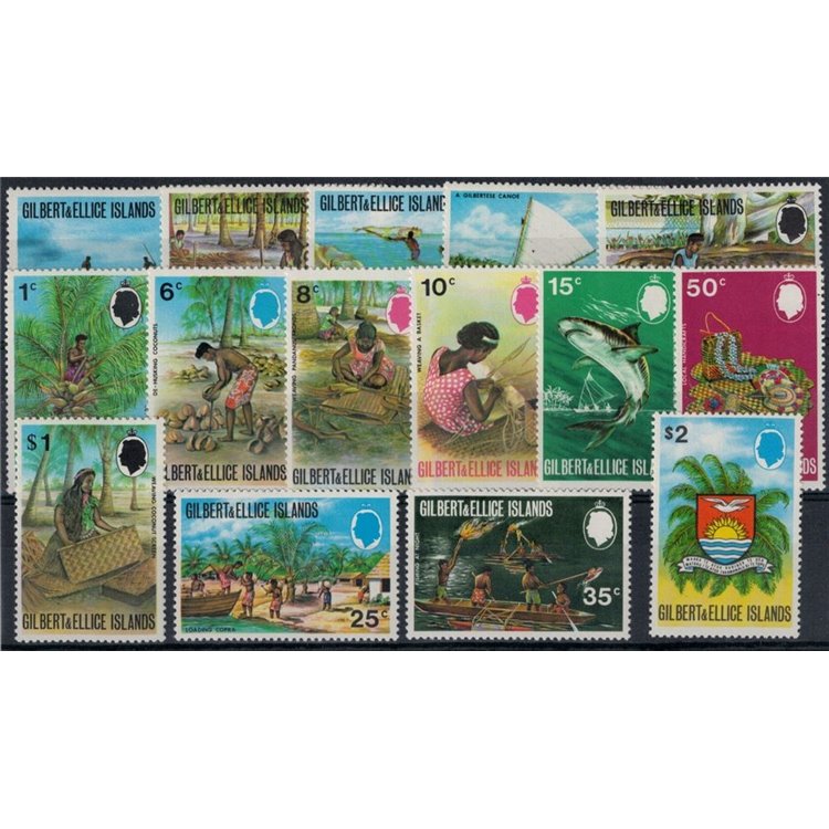 GILBERT & ELLICE ISLANDS 1970/71 Ordinary - Definitives 15 v