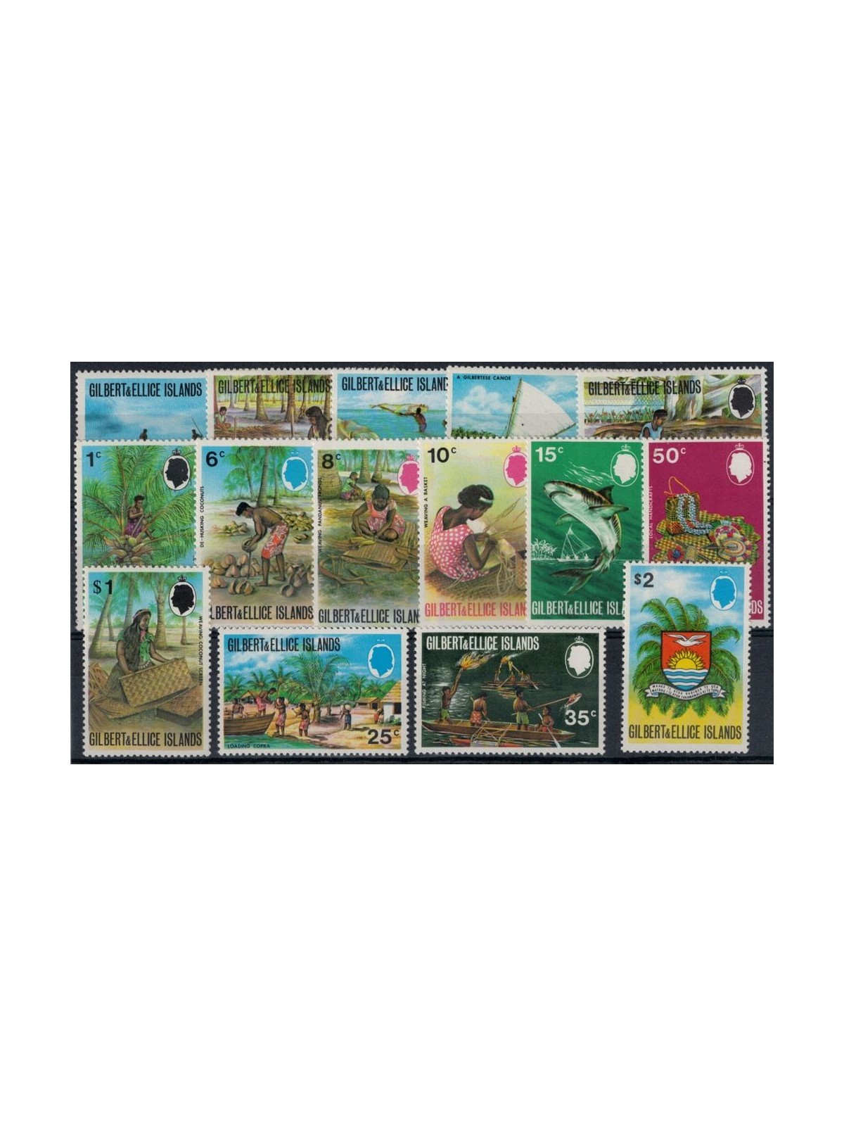 GILBERT & ELLICE ISLANDS 1970/71 Ordinary - Definitives 15 v